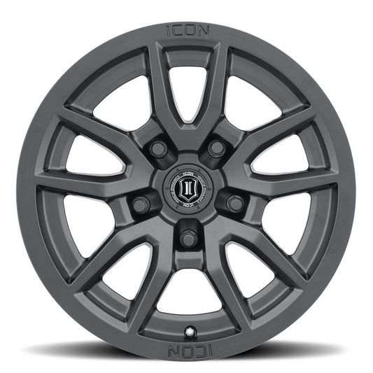 ICON Alloys Vector 5, Satin Black, 17 x 8.5 / 5 x 150, 25mm Offset, 5.75" BS — official view 2