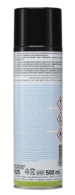 Rapid Cleaner | Brake & Parts Cleaner (Spray) 500ml — rear label