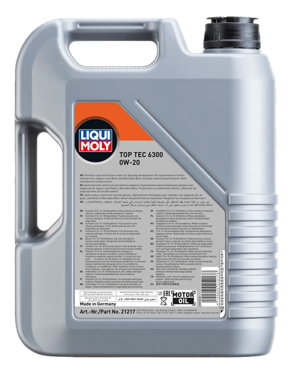 LIQUI MOLY Top Tec 6300 0W-20 — rear label