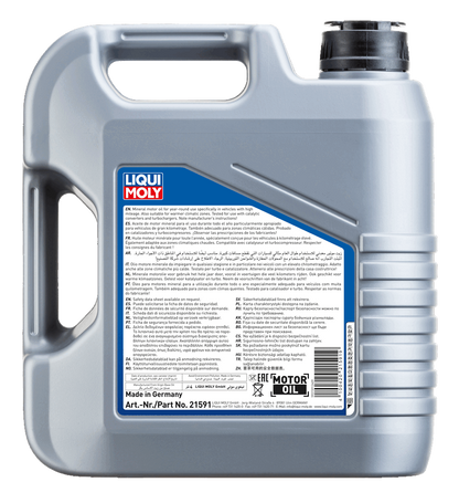 LIQUI MOLY 20W 50 Touring High Tech 4Ltr-21591 — rear label