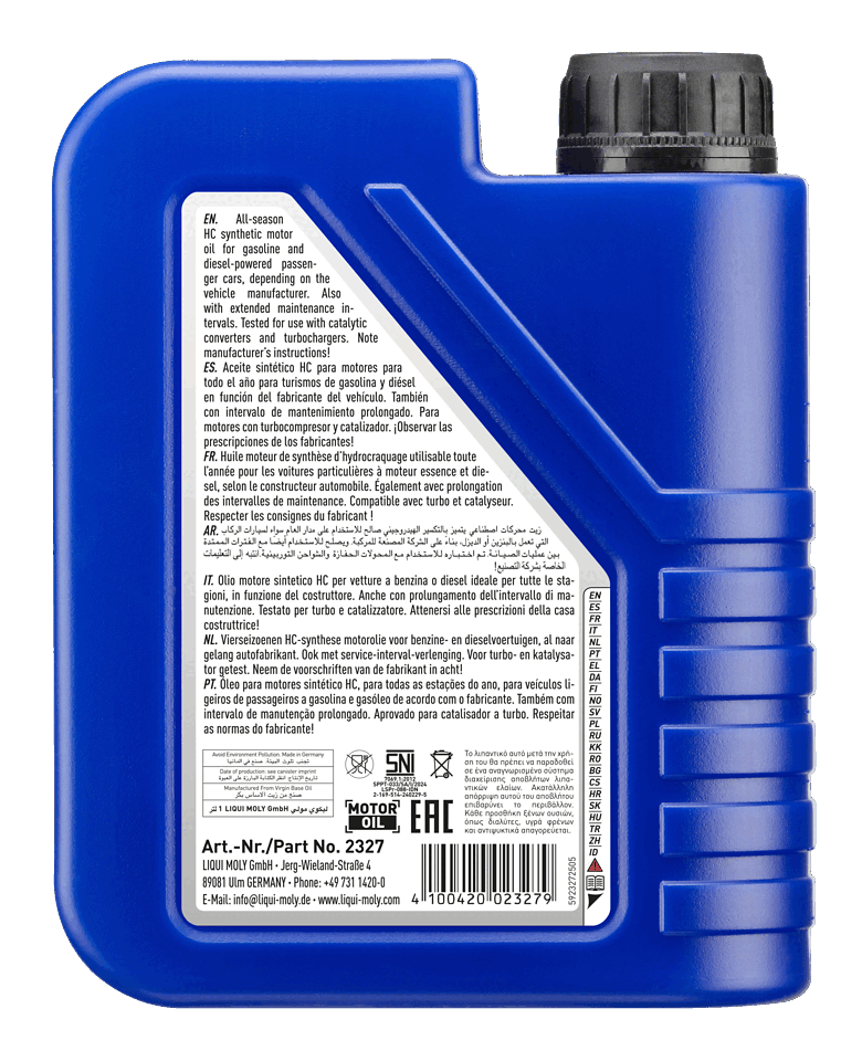 Leichtlauf High Tech 5W-40 1 ltr — rear label