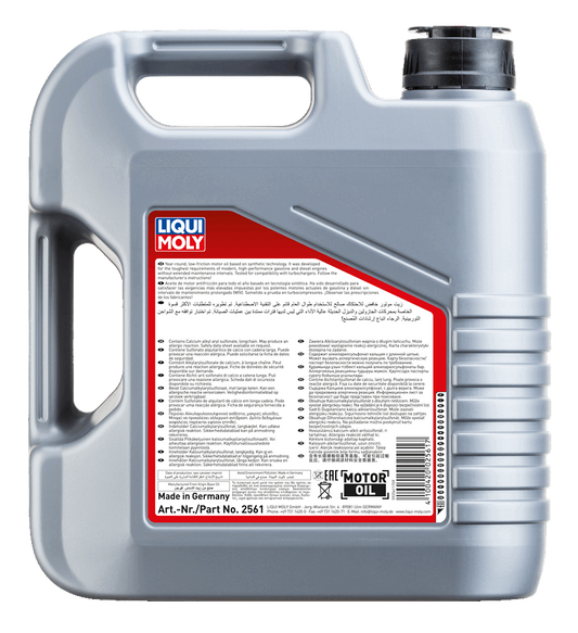 LIQUI MOLY Touring High Tech Special 10W-40 - 4L — rear label
