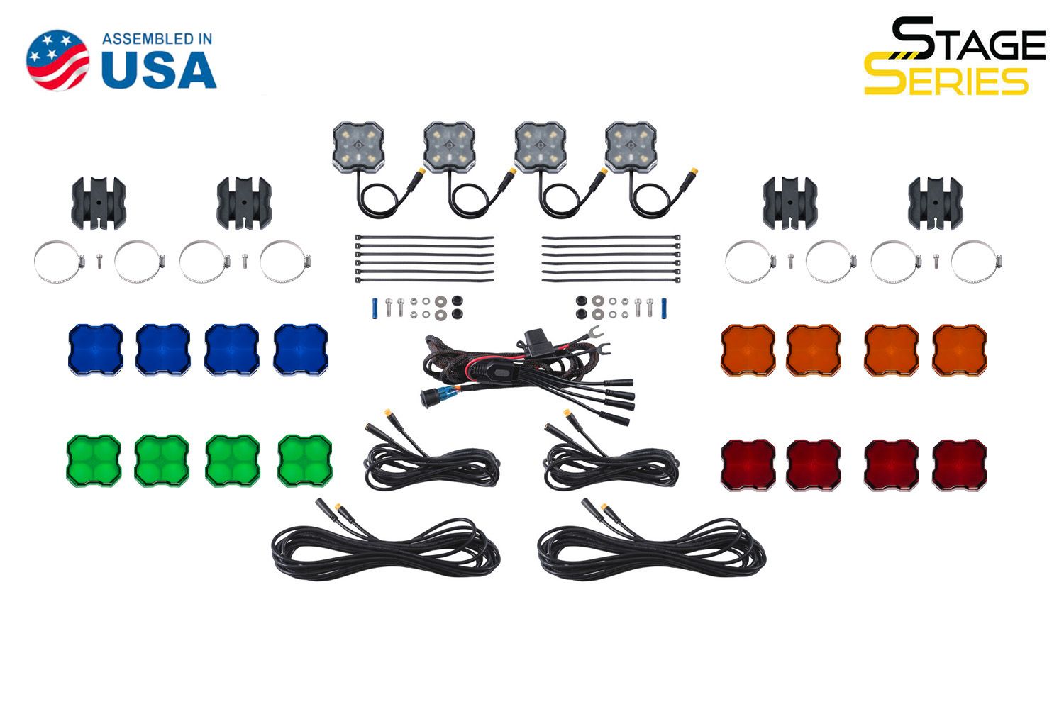 Diode Dynamics Rock Light SXS Installer Kit, RGBW (4-pack) w/Controller