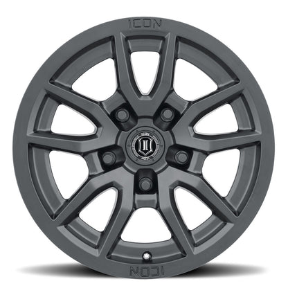 ICON Alloys Vector 5, Satin Black, 17 x 8.5 / 5 x 150, 25mm Offset, 5.75" BS — official view 2
