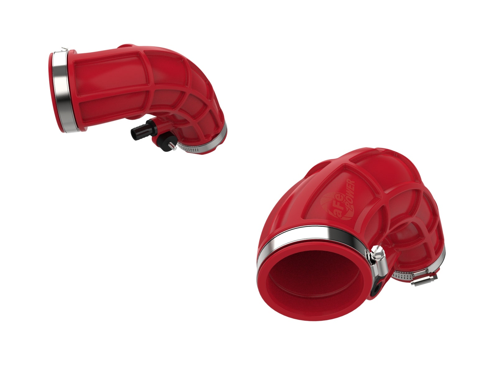 aFe POWER 55-20001-R red turbo inlet pipes — alternate view