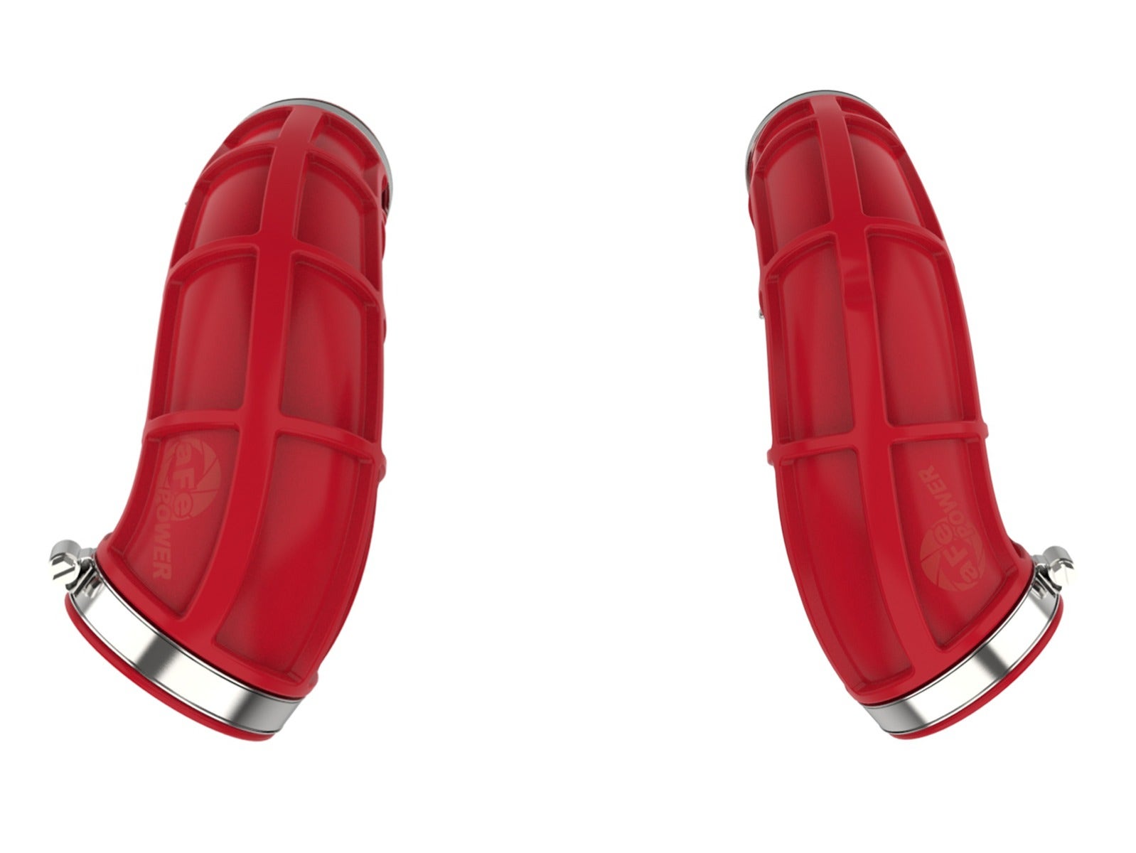 aFe POWER 55-20001-R red turbo inlet pipes — outlet view