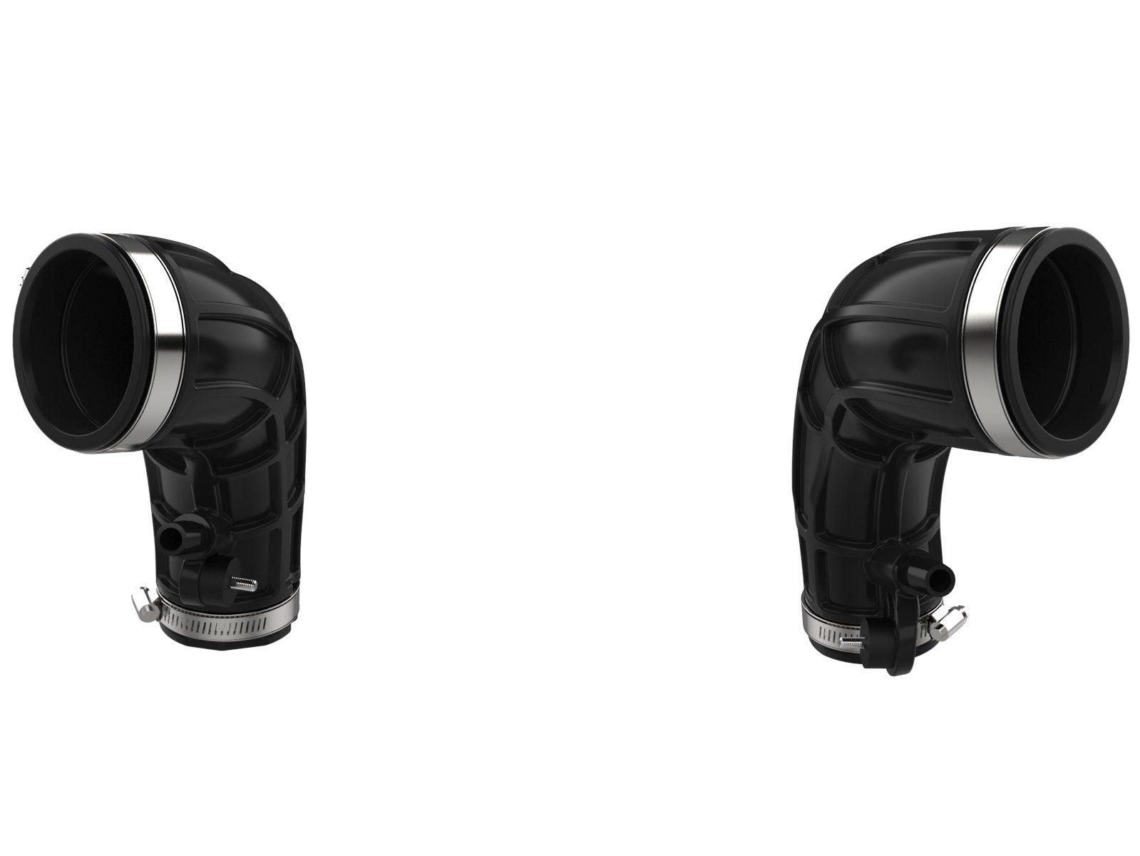 aFe POWER 55-20001 black turbo inlet pipes — inlet view