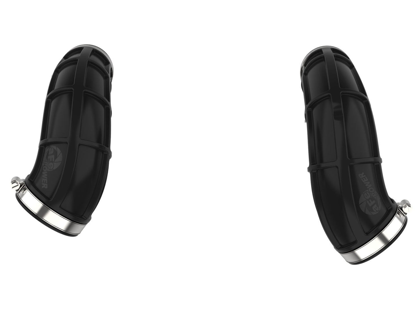 aFe POWER 55-20001 black turbo inlet pipes — outlet view