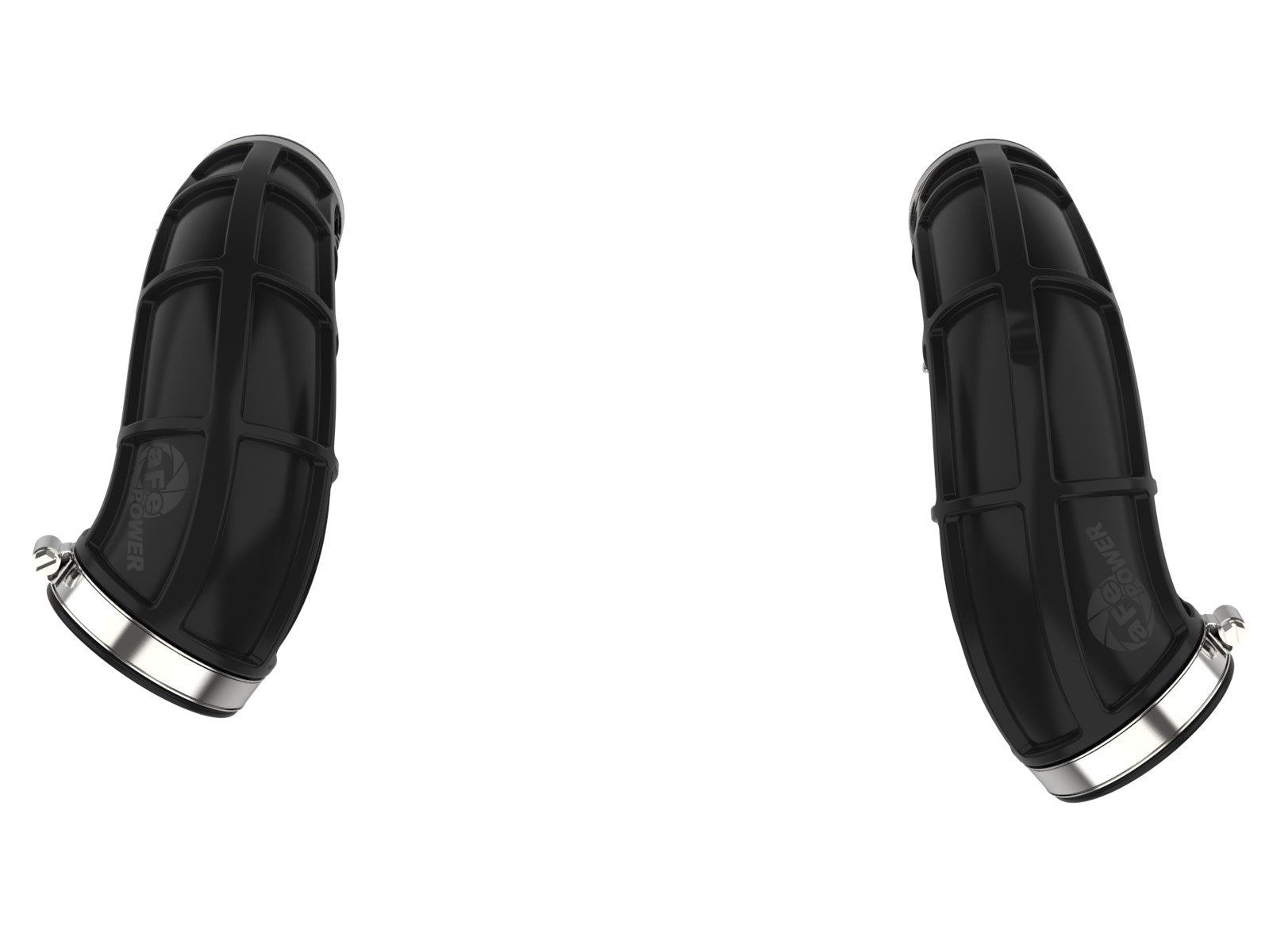 aFe POWER 55-20001 black turbo inlet pipes — outlet view