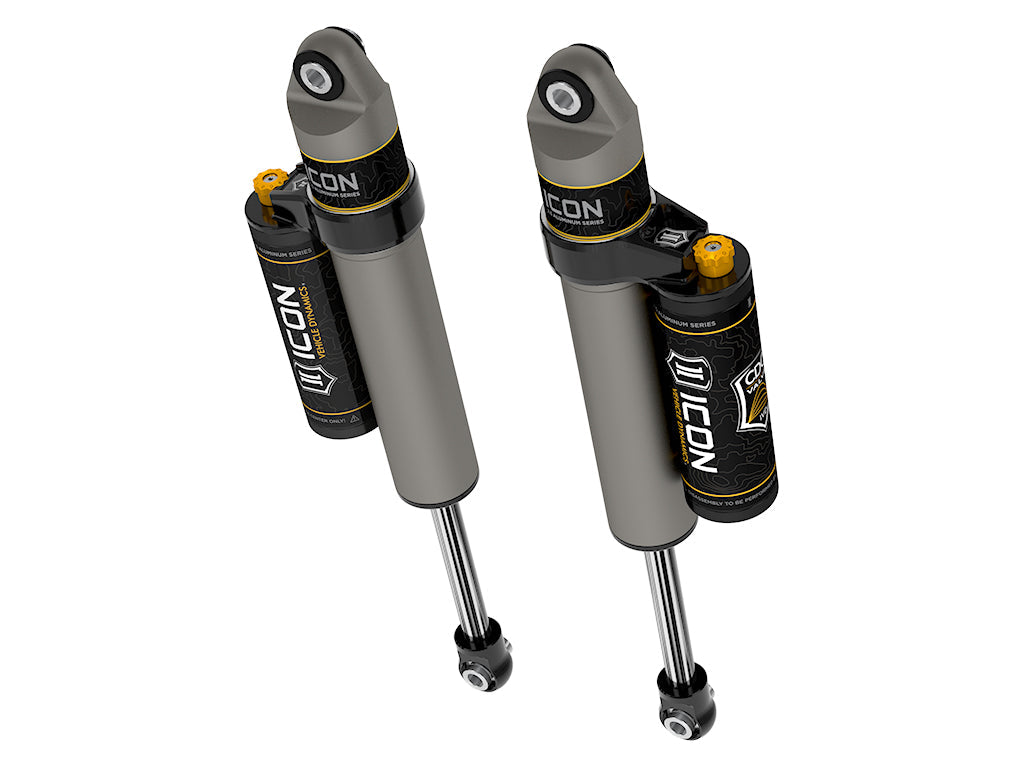 ICON 2001-2026 GM 2500/3500 HD, 0-1" Lift/2007-2018 GM 1500, 4" Lift, Rear, V.S. 2.5 Aluminum Series Shock Absorbers, Piggyback Reservoir w/ CDCV, Pair — additional product view