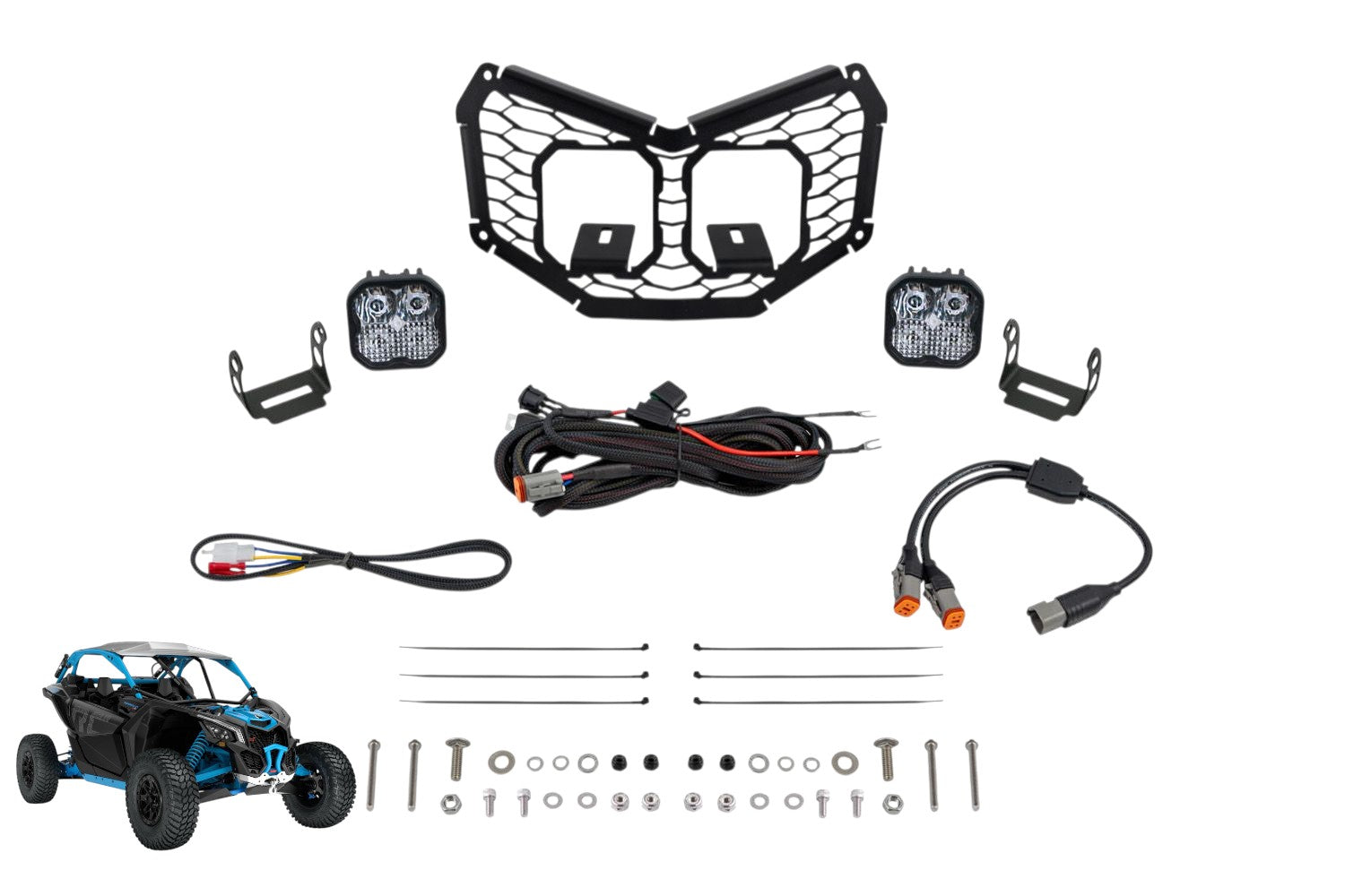 Diode Dynamics 2017 Can-Am Maverick X3 Stage Series LED Grille Kit - Pro White Combo