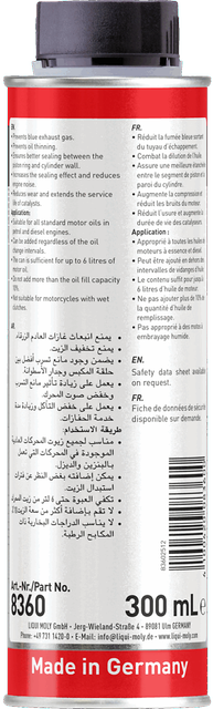 LIQUI MOLY Oil Smoke Stop 300ML PU20 — rear label