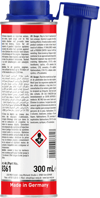 LIQUI MOLY INJECTION CLEANER — rear label