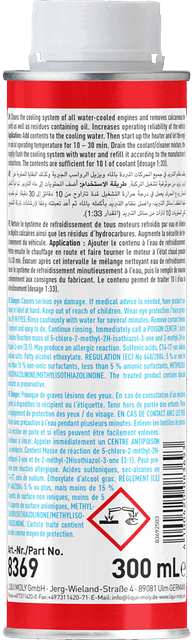 Radiator Cleaner 300ml — rear label