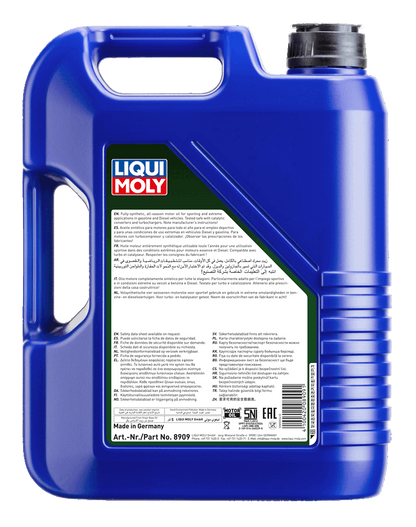 LIQUI MOLY Synthoil Race Tech GT1 10W-60 5L — rear label