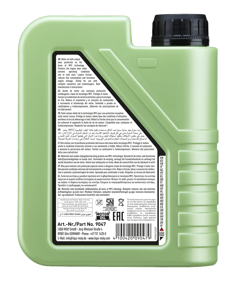 LIQUI MOLY Molygen New Gener­a­tion 5W-30 1LTR — rear label