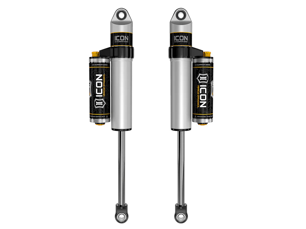 ICON 2001-2026 GM 2500/3500 HD, 0-1" Lift/2007-2018 GM 1500, 4" Lift, Rear, V.S. 2.5 Aluminum Series Shock Absorbers, Piggyba