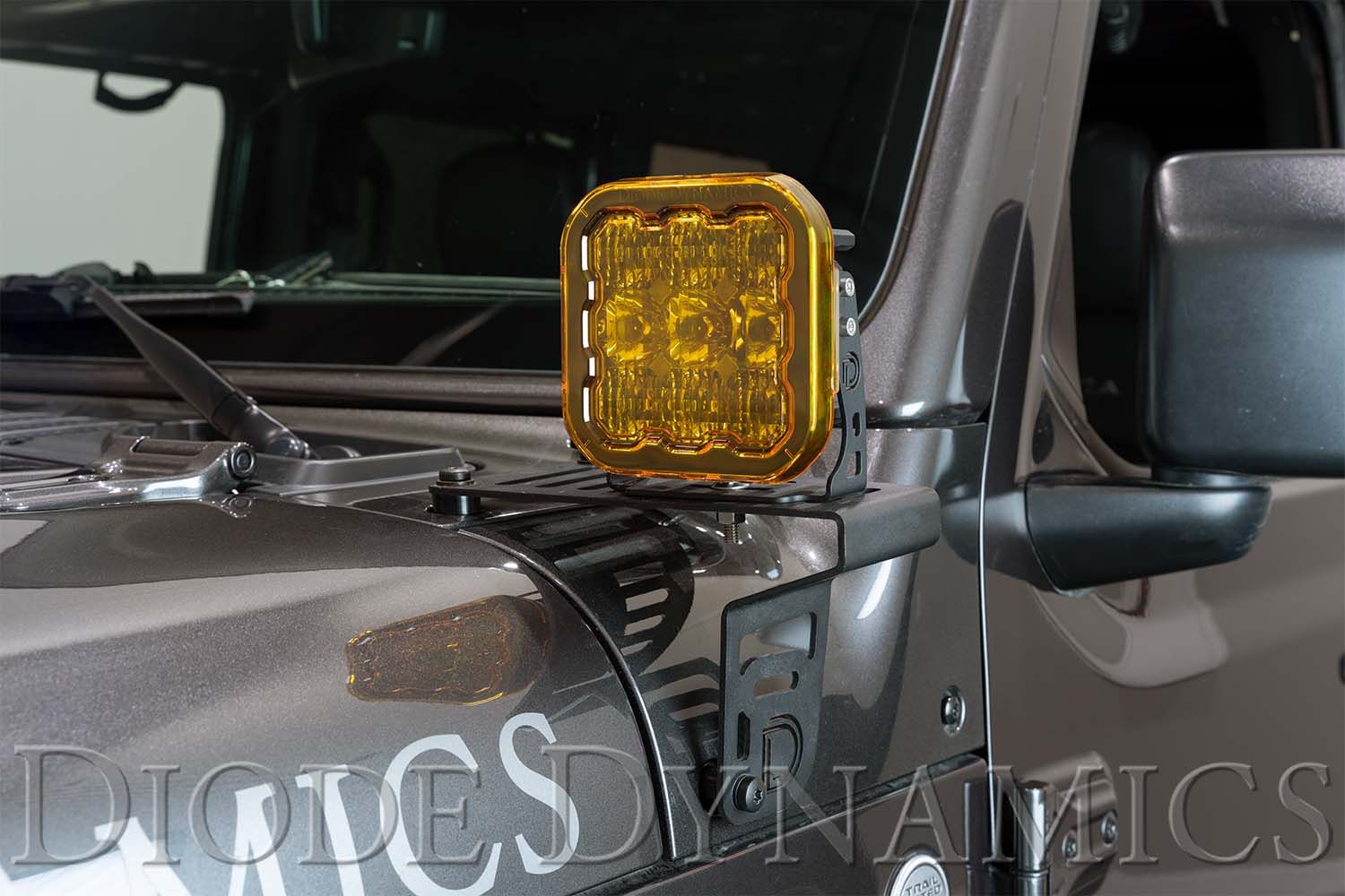 SS5 LED Pod Cover, Yellow (one) — installed application