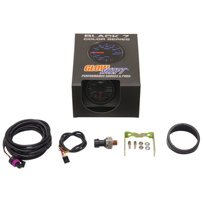 GLOWSHIFT Black 7 Color 100 PSI Fuel Pressure Gauge-GS-C711