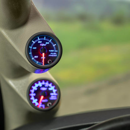 GLOWSHIFT Black 7 Color 100 PSI Fuel Pressure Gauge-GS-C711