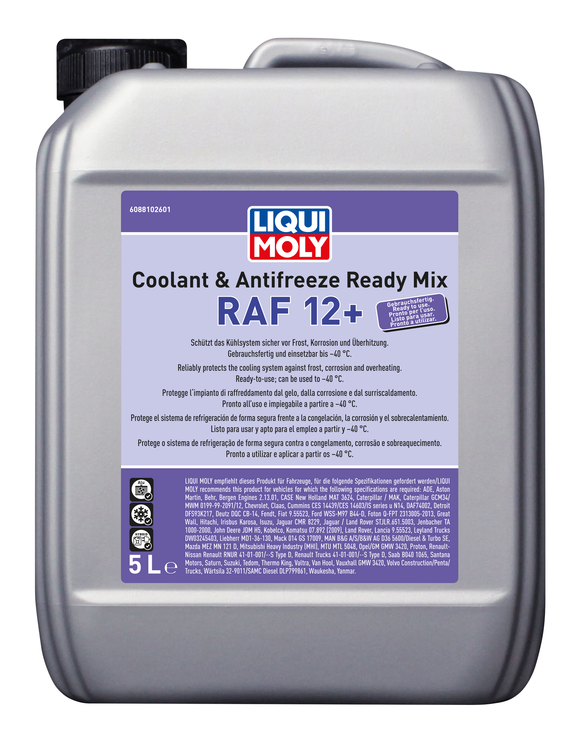 Coolant Ready Mix RAF 12+ 5ltr — product front