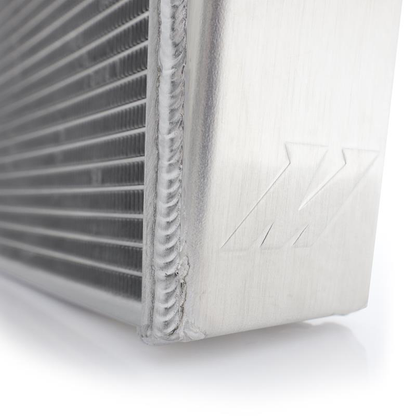 Mishimoto MMRAD-HE-01 heat exchanger — end-tank detail