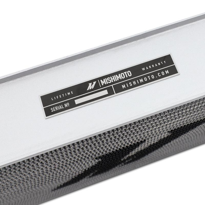 Mishimoto MMRAD-HE-01 heat exchanger — manufacturer label detail