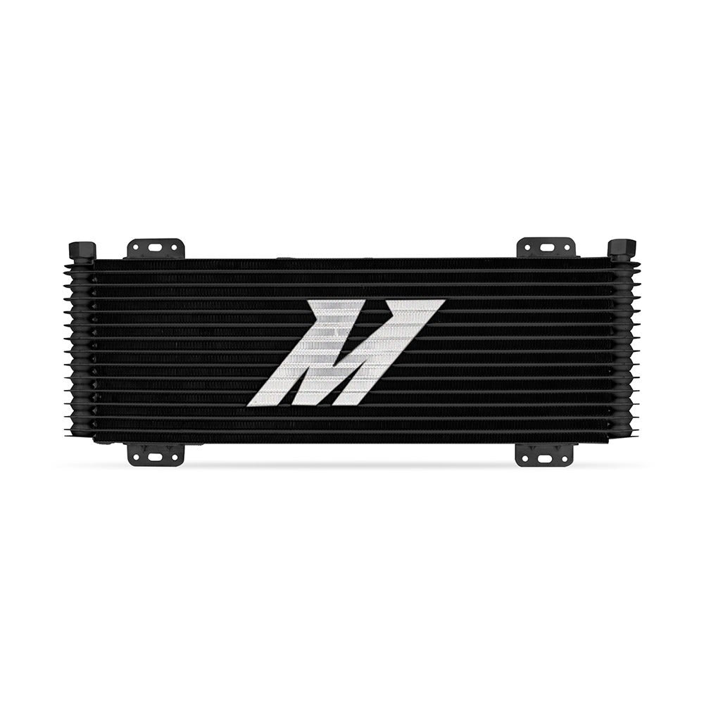 Mishimoto MMTC-SP-13BK black transmission cooler — front view