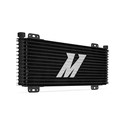 Mishimoto MMTC-SP-13BK black transmission cooler — angled view