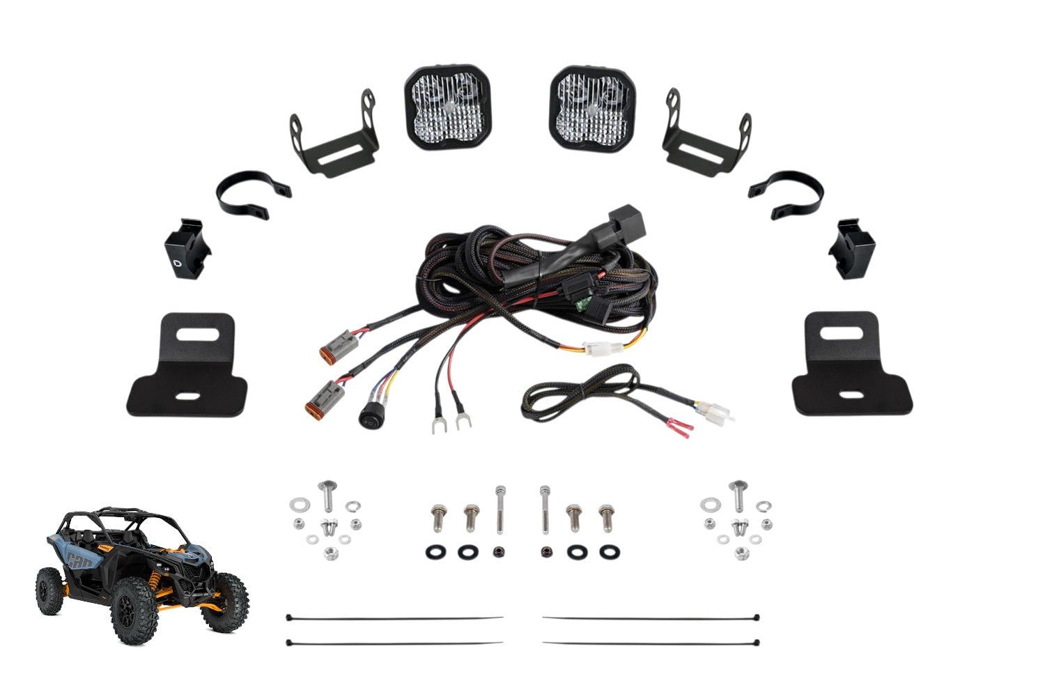 Diode Dynamics Can-Am 2017 Maverick X3 Ditch light Kit SS3 Sport White Combo
